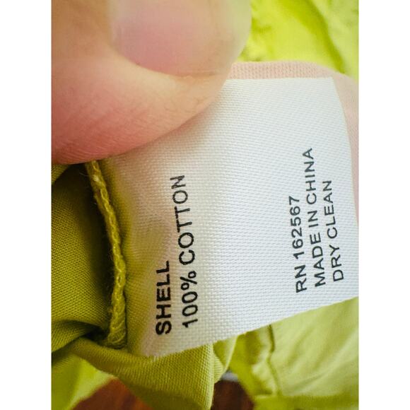 EUDON CHOI Women's Green Neon Belted Short Sleeve Collared Blouse Top Size 2 - Picture 9 of 13